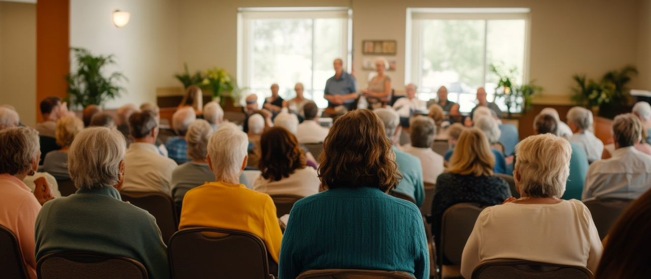 Residents attending a community meeting