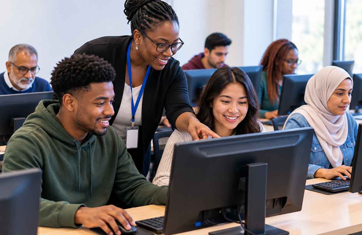 People participating in skills development