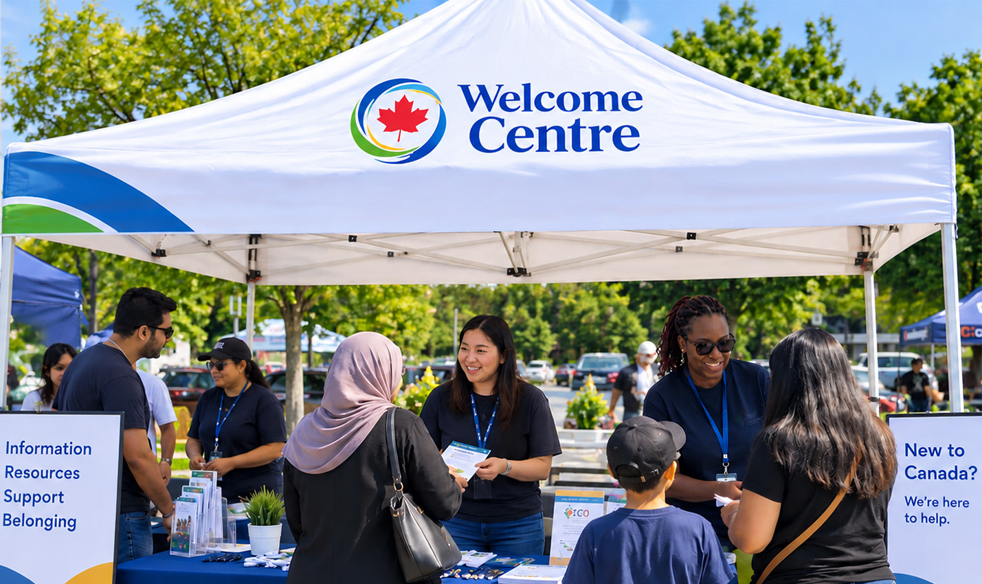 Welcome Centre staff and community members